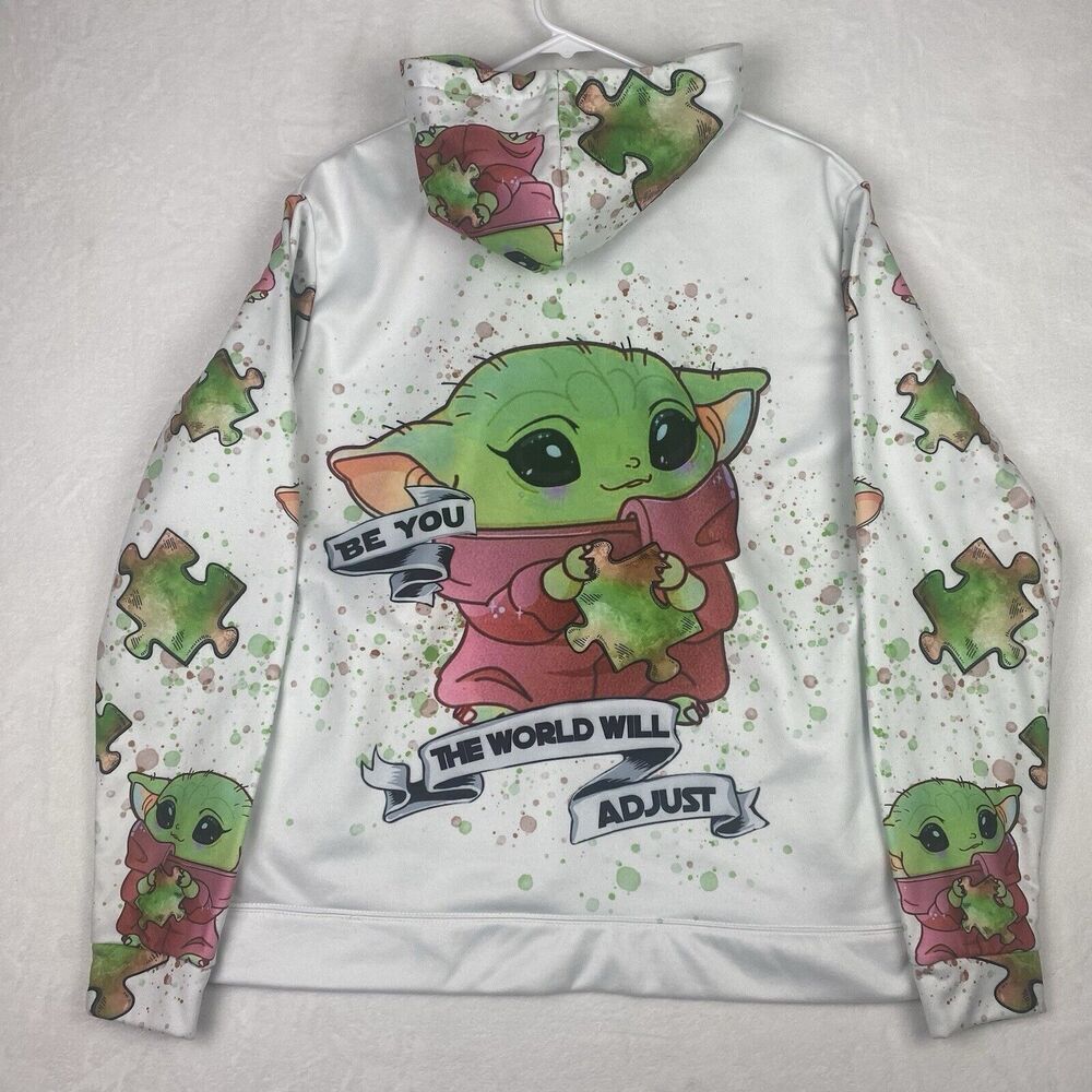 Baby Yoda Be You The World Will Adjust Sweater Womens Medium Hoodie Sweatshirt